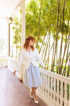 Falda Midi Sara celeste - PRE ORDER