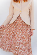 Falda Midi Sara canela - PRE ORDER