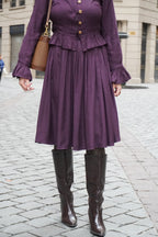 Falda Midi Sara uva - PRE ORDER
