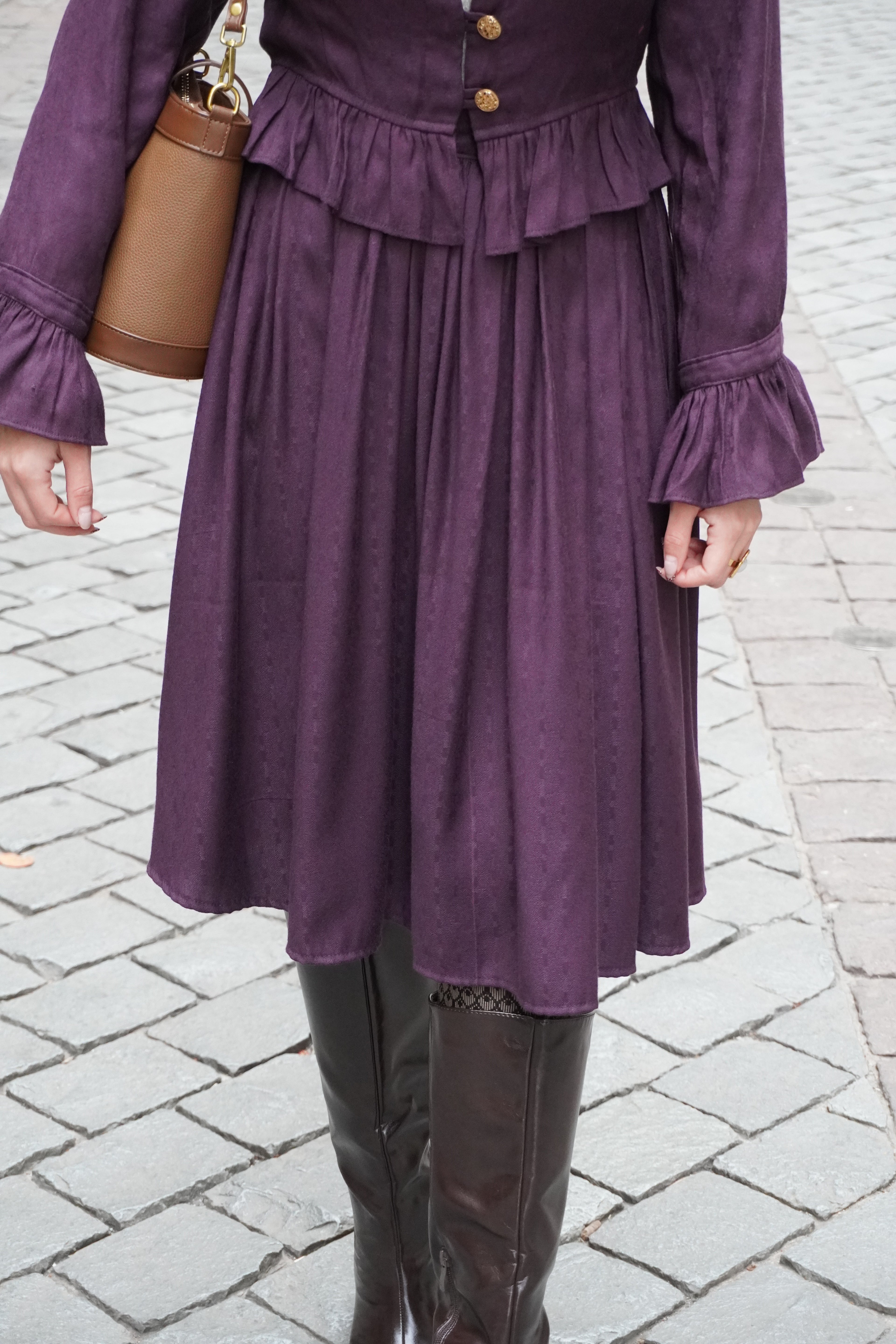 Falda Midi Sara uva - PRE ORDER