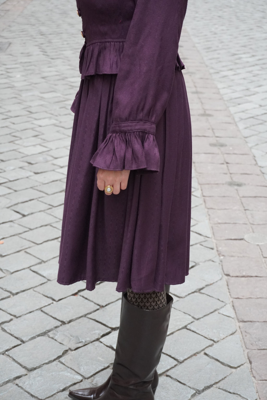 Falda Midi Sara uva - PRE ORDER