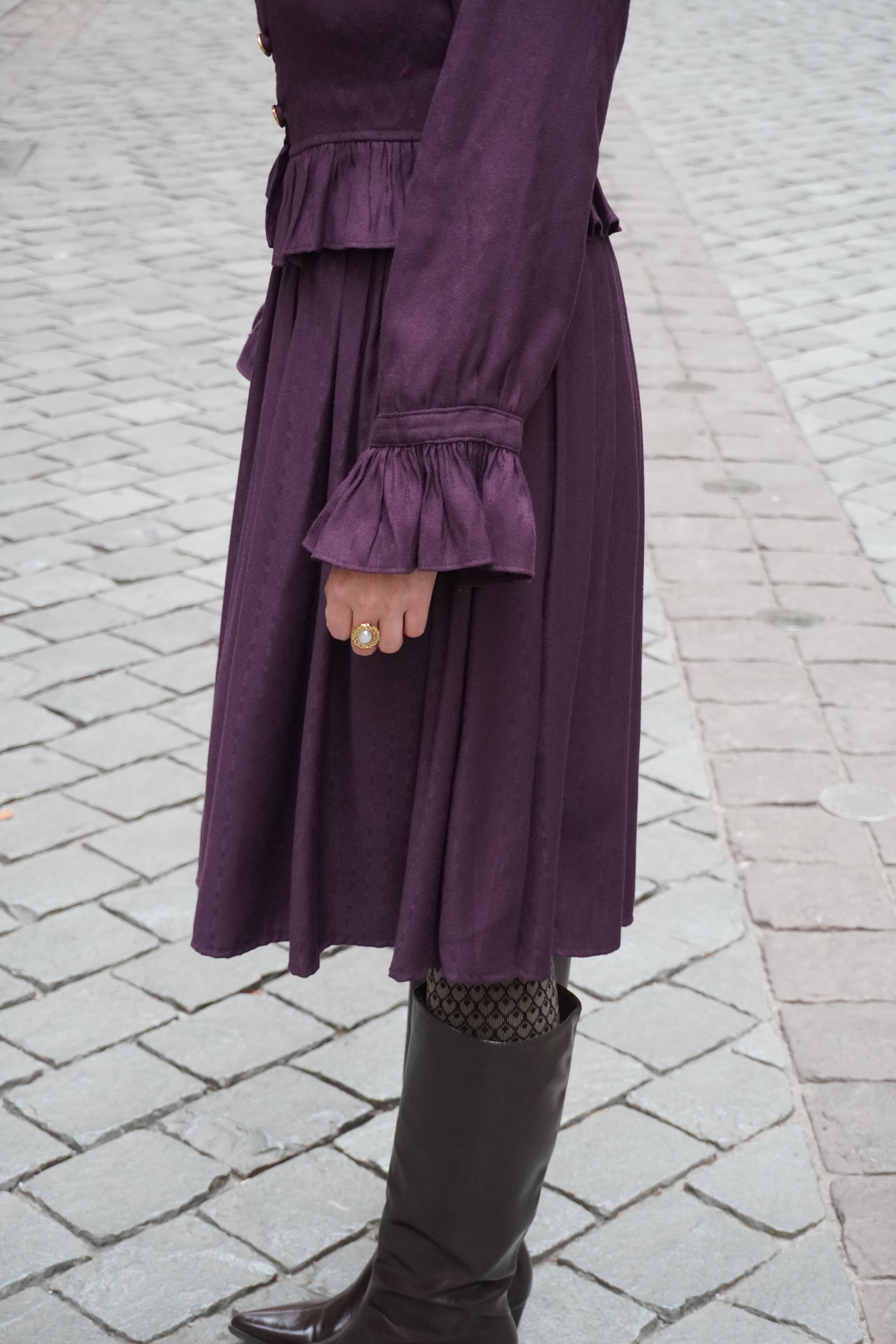 Falda Midi Sara uva - PRE ORDER
