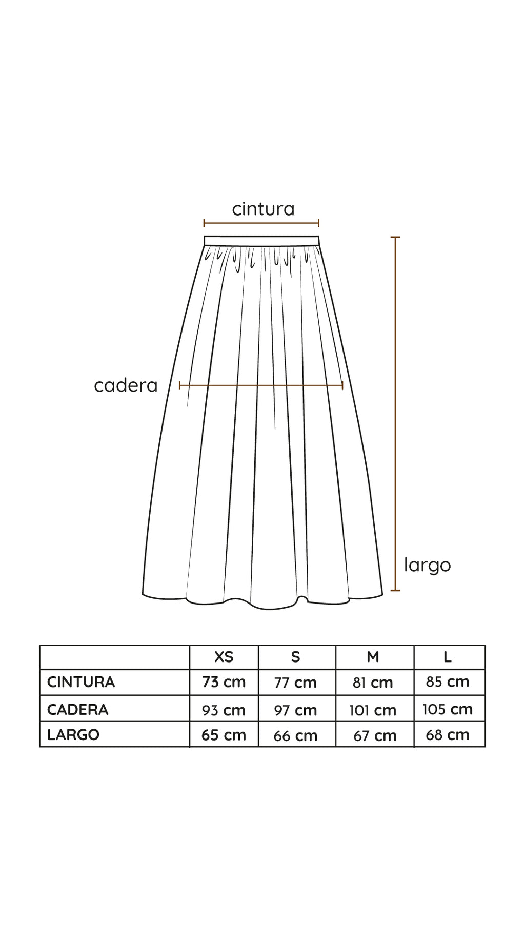 Falda Midi Sara canela - PRE ORDER